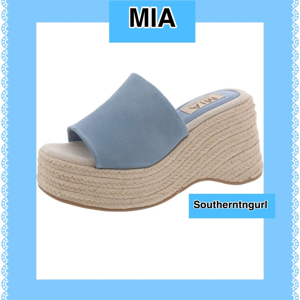 NWT MIA “ Palma “ LIMITED EDITION- REAL Suede Wedge Platform Sandals Heels